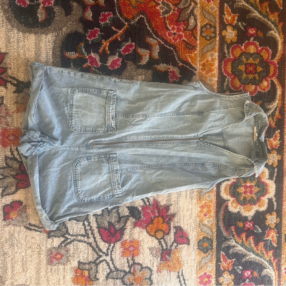 Chelsea and Violet Sleeveless Rolled Hem Denim Romper